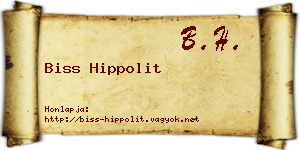 Biss Hippolit névjegykártya
